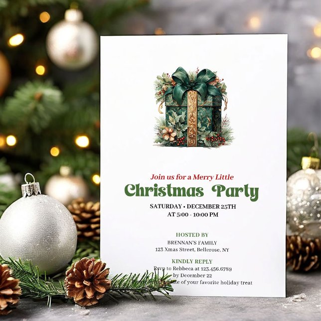 Whimsical retro Christmas present party invitation Einladung (Whimsical retro Christmas angel party invitation

)