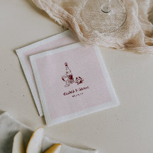 Whimsical Retro Doodle Art | Hochzeit von Napkins
