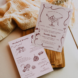 Whimsical Retro Doodle | Bachelorette Weekend Einladung