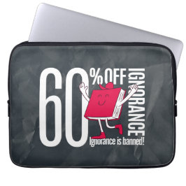 Whimsical Retro Ignorance Is Banned Laptop Sleeve
