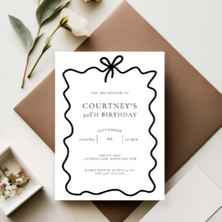 Whimsical Ribbon Bow 30. Geburtstag Party Einladung