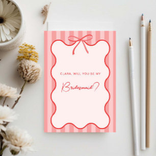 Whimsical Ribbon Bridesmaid-Karte Einladung
