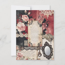 Whimsical Romantic Gothic Vintage Postkarte