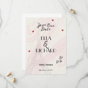Whimsical Romantic Paris Save the Date Einladung