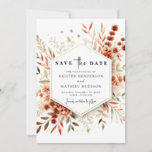 Whimsical Romantic Terracotta Wedge Save The Date