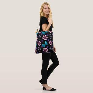 Whimsical Rosa Floral und Blau Schmetterling Nahtl