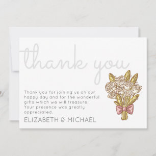 Whimsical Rose Vielen Dank für Ihre Hochzeitkarte Dankeskarte