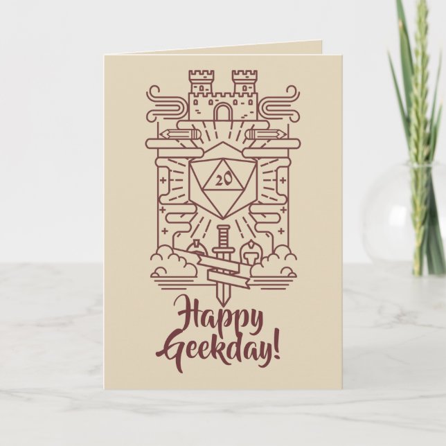 Whimsical RPG Geeky Birthday Card Karte (Vorderseite)