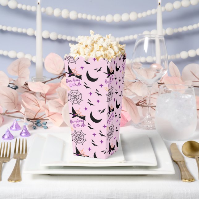 Whimsical "Run Away with Me" Halloween Hexe & Bat Geschenkschachtel (Hochzeit)