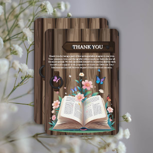Whimsical Rustic Storybook Baby Dusche Dankeskarte