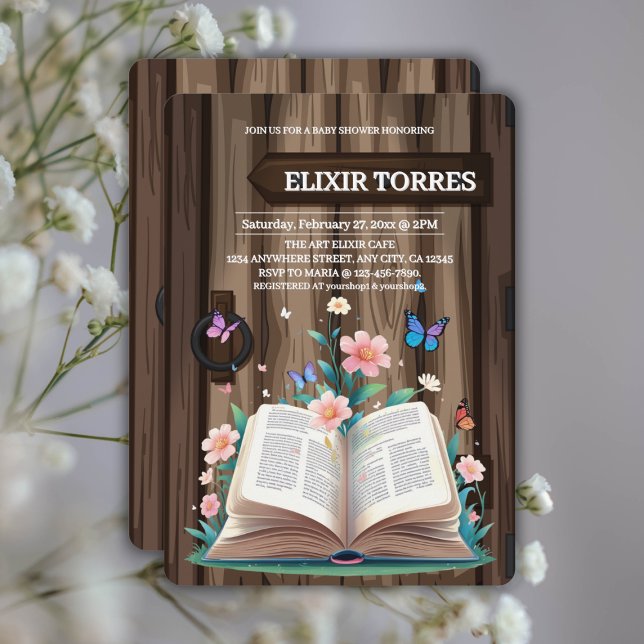 Whimsical Rustic Storybook Baby Dusche Einladung (Von Creator hochgeladen)