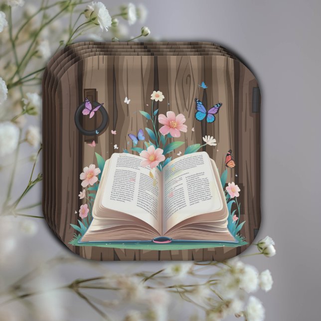 Whimsical Rustic Storybook Baby Dusche Pappteller (Von Creator hochgeladen)