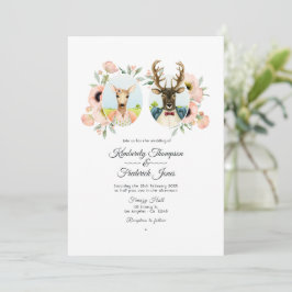 Whimsical Rustic Woodland Forest Deer Wedding Einladung