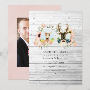 Whimsical-rustikale Waldhochzeit mit Hirschen Save The Date