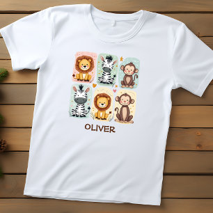 Whimsical Safari Animal Doodles Kleinkind T-shirt