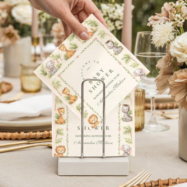 Whimsical Safari Animals Baby Shower Serviette (Von Creator hochgeladen)