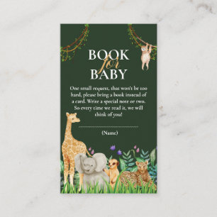whimsical Safari Jungle Baby Shower Book for Baby Begleitkarte