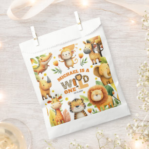 Whimsical Safari-Tiere WILD ONE 1. Geburtstag Geschenktütchen
