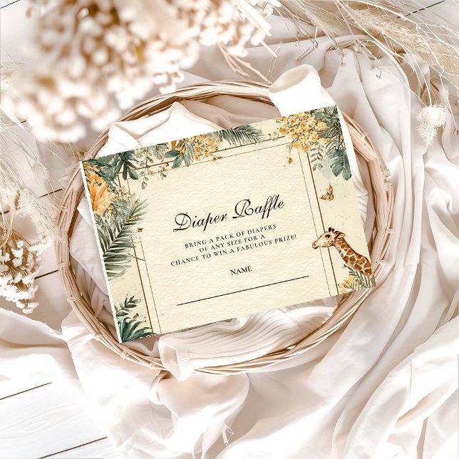 Whimsical Safari Welcome Diapper Raffle Begleitkarte (Von Creator hochgeladen)