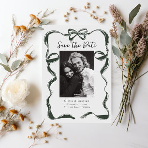 Whimsical Sage Foto  Bow Zur Hochzeit vormerken Save The Date