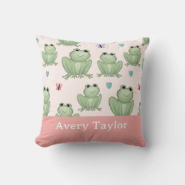 Whimsical Sage Frosch Geschlechtsneutrale Kinderzi Kissen
