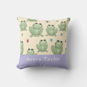 Whimsical Sage Frosch Geschlechtsneutrale Kinderzi Kissen