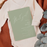 Whimsical Sage Green Es ist eine Girl Baby Dusche