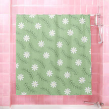 Whimsical Sage Green Floral Retro, fröhlich