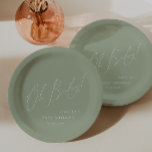 Whimsical Sage Green Oh Baby! Babyparty Pappteller<br><div class="desc">Wir stellen Ihnen unsere wunderschönen Salbei-Grün-Babydusche-Papier-Teller vor, die sich perfekt für Ihr einfaches, modernes Boho-Fest zu jeder Jahreszeit eignen. Dieser Teller hat ein boho-chic, geschlechtsneutrales Ambiente mit eleganter Kalligraphie und einem delikaten minimalistischen Design und ist somit ideal für Mädchen und Jungen. Außerdem ist es bearbeitbar, sodass Sie Ihre eigene klassische,...</div>