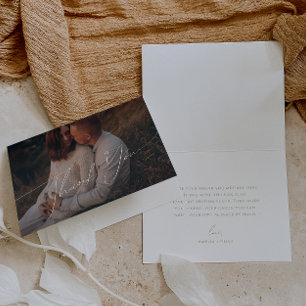 Whimsical Sage Green Schriftart Klappendusche Foto Dankeskarte