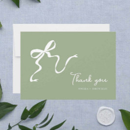Whimsical Sage Green Wedding Danke Karte
