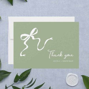 Whimsical Sage Green Wedding Danke Karte