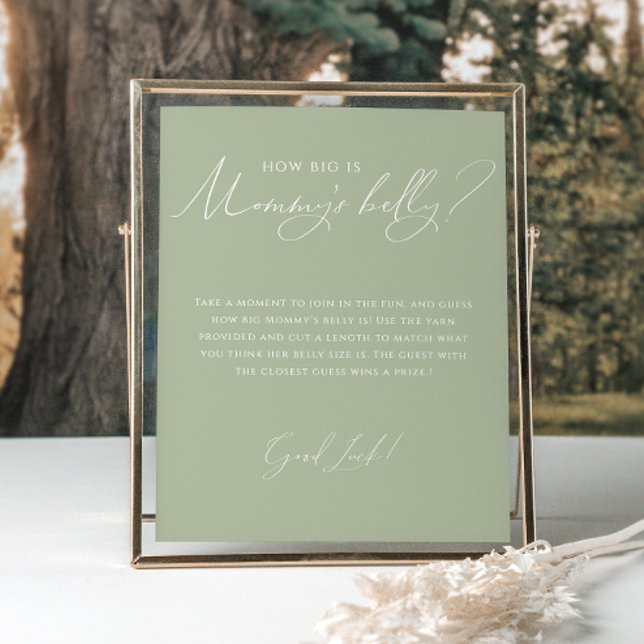 Whimsical Sage Green wie groß ist Mami Bauch Poster (Von Creator hochgeladen)