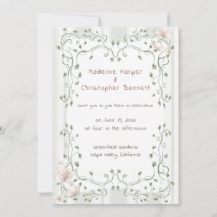 Whimsical Sage Grüne Gartenhochzeit Einladung
