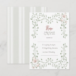 Whimsical Sage Grüne Hochzeit RSVP Karte