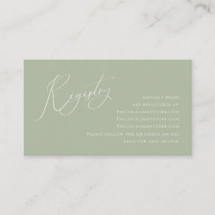 Whimsical Sage QR Codes Baby Showeinschlusskarte Begleitkarte