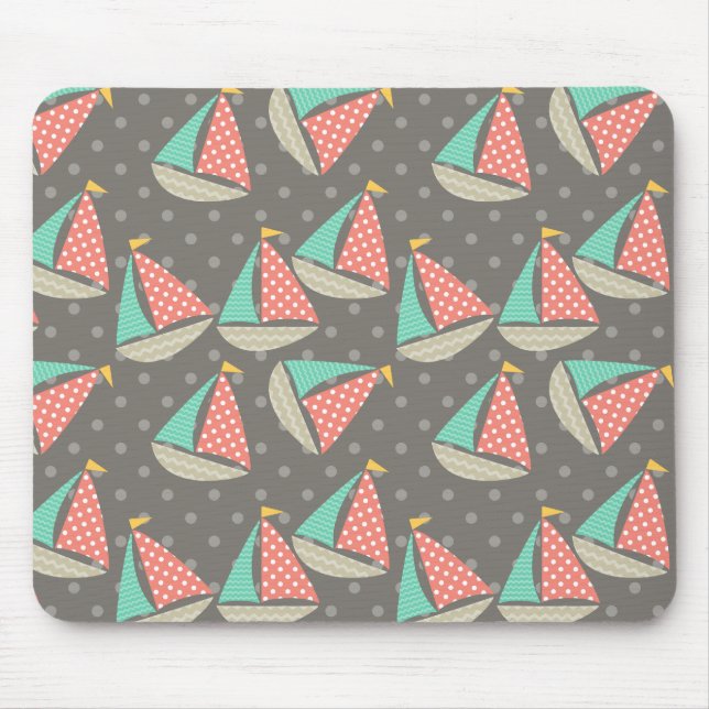 Whimsical Sailboats Mousepad (Vorne)
