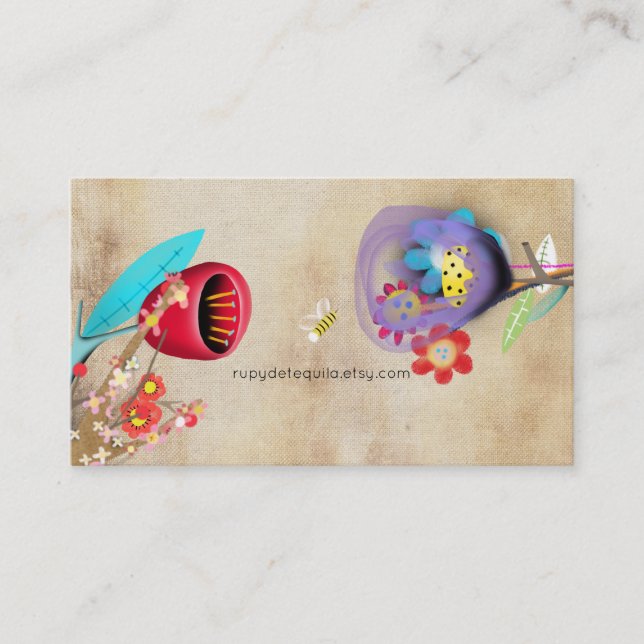Whimsical Sakura Designer Layered Visitenkarte (Vorderseite)