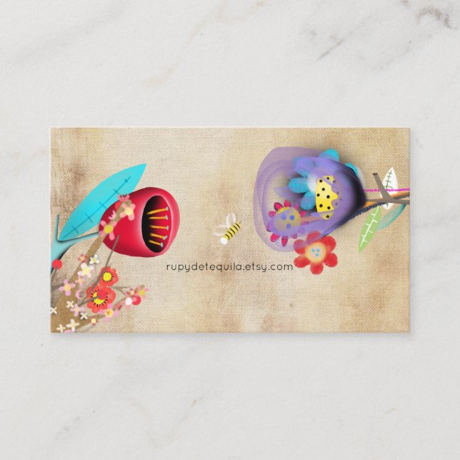 Whimsical Sakura Designer Layered Visitenkarte (Vorderseite)