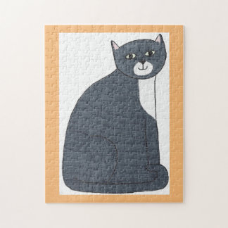 Whimsical Sam Cat Sitting Challenging Puzzle