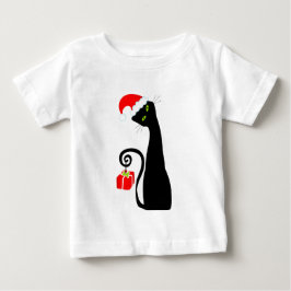 Whimsical Santa Cat Baby T - Shirt