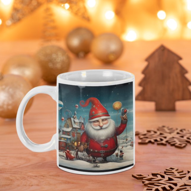 Whimsical Santa Claus 2 Tasse (Whimsical Surrealist Santa Claus 2 Mug
)