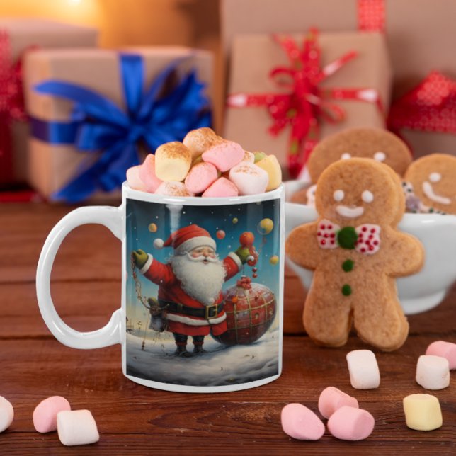 Whimsical Santa Claus 3 Tasse (Whimsical Surrealist Santa Claus 3 Mug
)