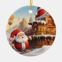 Whimsical Santa Claus 4 Keramik Ornament