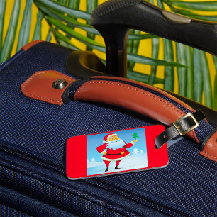 Whimsical Santa Claus mit Mini Weihnachtsbaum Gepäckanhänger