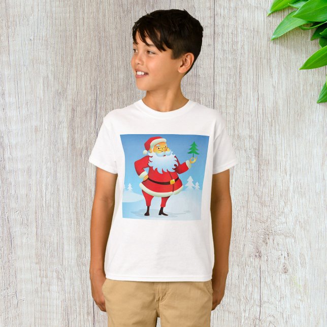 Whimsical Santa Claus mit Mini Weihnachtsbaum T-Shirt (Von Creator hochgeladen)