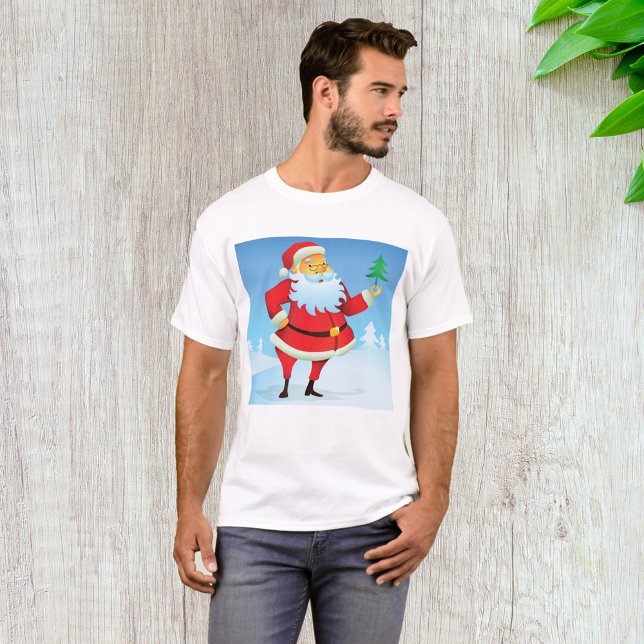 Whimsical Santa Claus mit Mini Weihnachtsbaum T-Shirt (Von Creator hochgeladen)