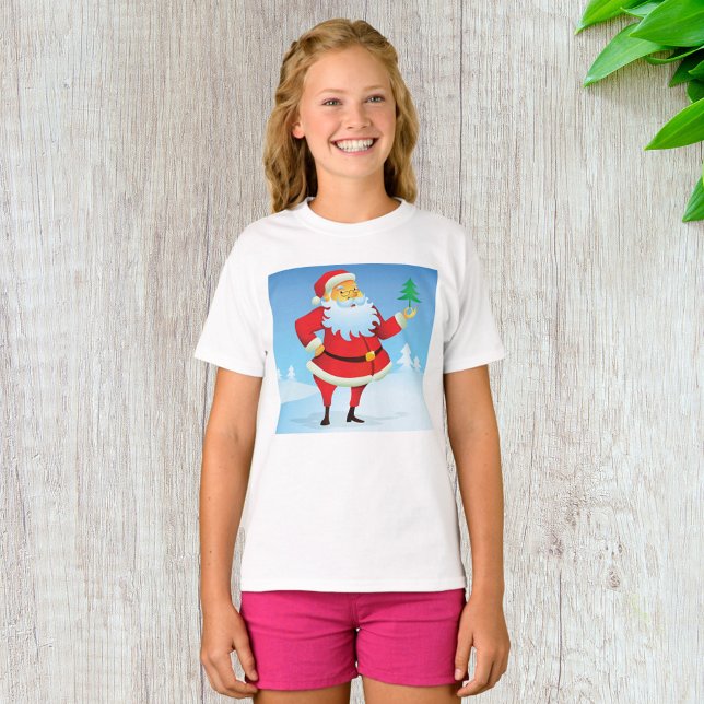 Whimsical Santa Claus mit Mini Weihnachtsbaum T-Shirt (Von Creator hochgeladen)