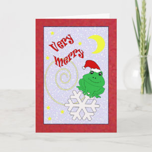 Whimsical Santa Frog Sehr frohe Weihnachten