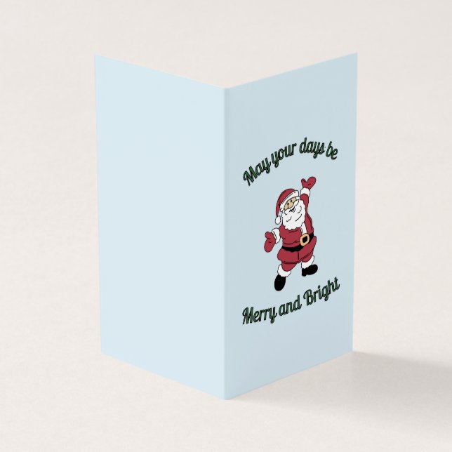 Whimsical Santa Ice Blue Vertical Card (Vorderseite)